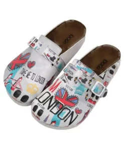 صندل خاکستری زنانه از چرم وگان - طراحی "من لندن را دوست دارم" برند Dogo - 169580903