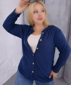 ژاکت بافتی نرم و دکمه‌دار جلو برای سایز بزرگ زنانه برند tarzımsüper - 993554774