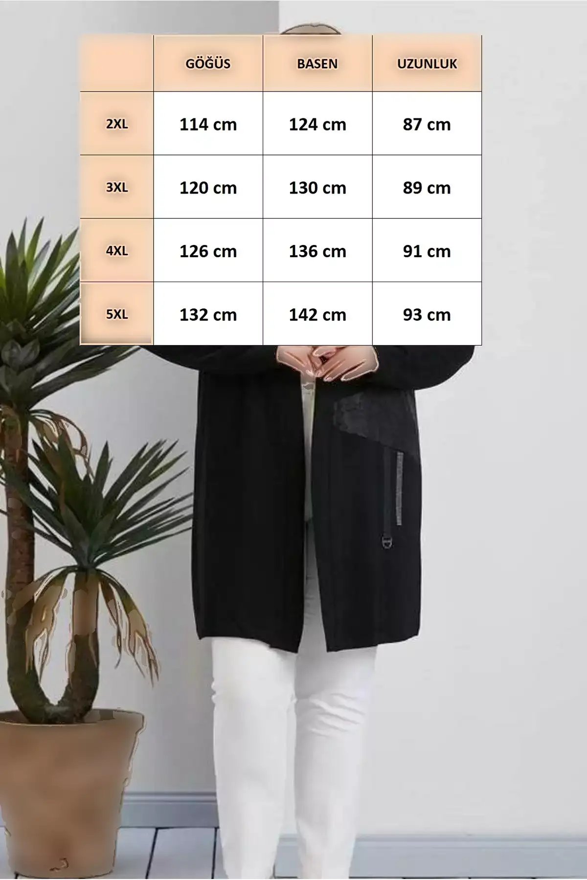 کارتن زنانه بزرگ اندازه با طرح بلوک و جزئیات اکسسوری، جلو باز، میدی بافت، کشی از ویسکوز برند FOR ESRA BIG TREND - 869068846