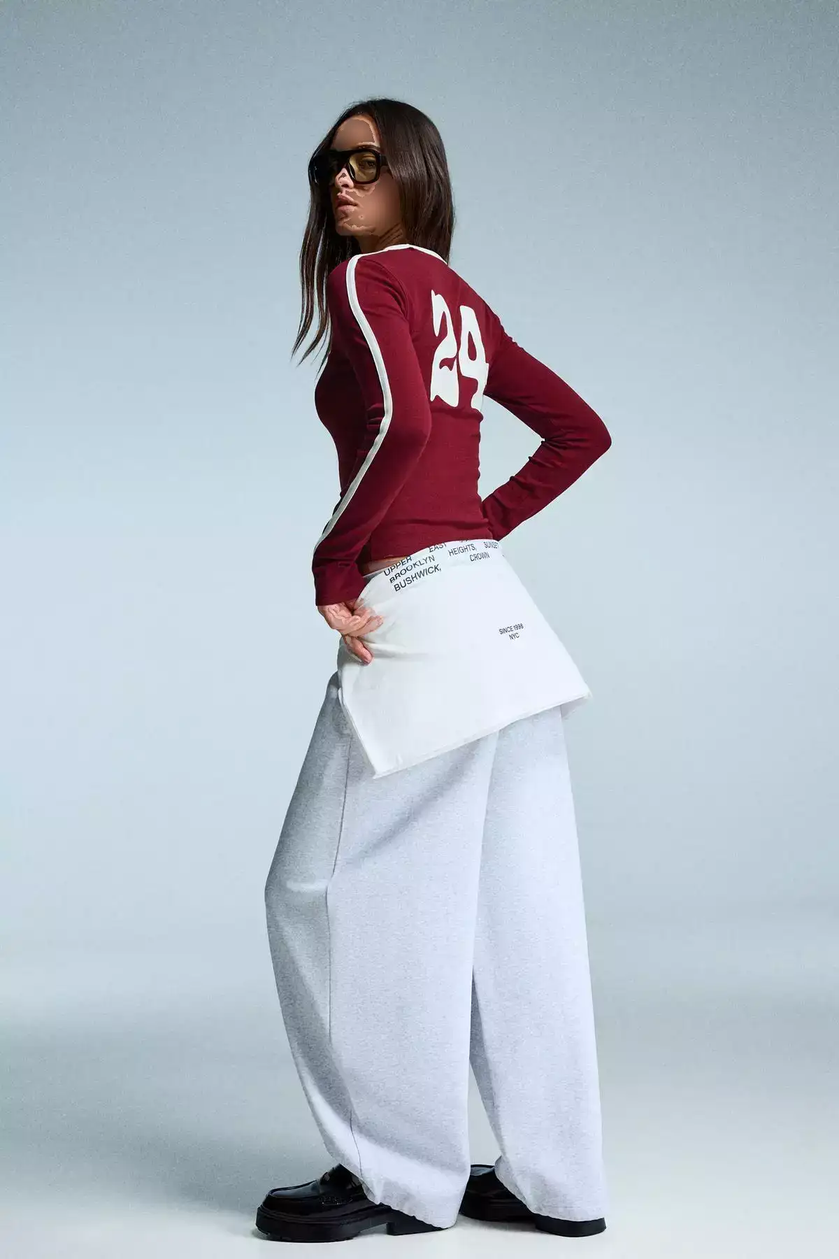 تیشرت آستین بلند چاپی برند Bershka - 982074855