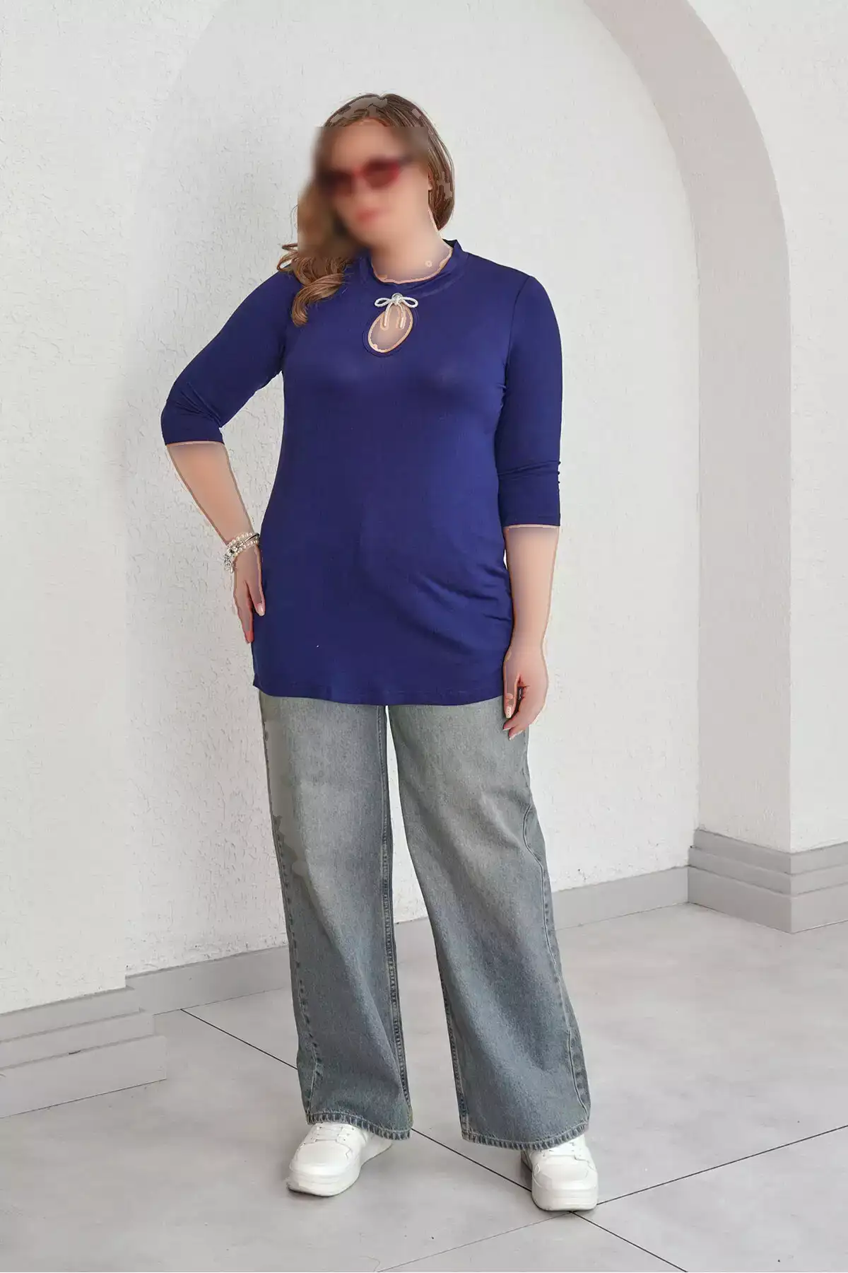 54146 تیشرت با جزئیات فیلونل برند Büyük Moda - 900280223