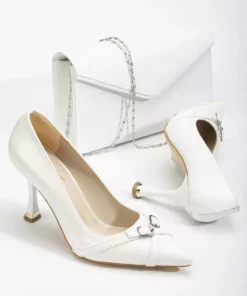 ست کیف و کفش زنانه براق و پاشنه بلند برند MFT AYAKKABI - 876681449