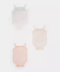 بدنه سه‌تایی با یقه مربع و بندهای قابل تنظیم برای نوزاد دختر تازه متولد شده C4390A524SM برند Defacto - 835777647