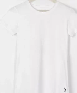 تیشرت زنانه نازک پشمی سفید با یقه گرد برند U.S. Polo Assn. - 777423754