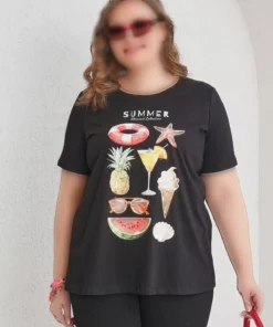 تی‌شرت نخی چاپ تابستانی برند Büyük Moda - 924574561