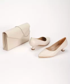 ست کیف و کفش زنانه با پاشنه 3 سانتی‌متری و نوک تیز برند MFT AYAKKABI - 947135385