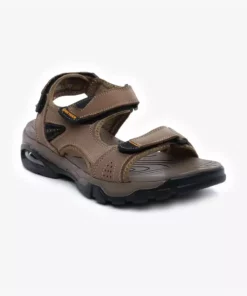 صندل زنانه قهوه‌ای از چرم طبیعی برند Greyder - 927553114