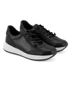 کفش ورزشی راحت چرم مشکی زنانه برند Desa - 858948529