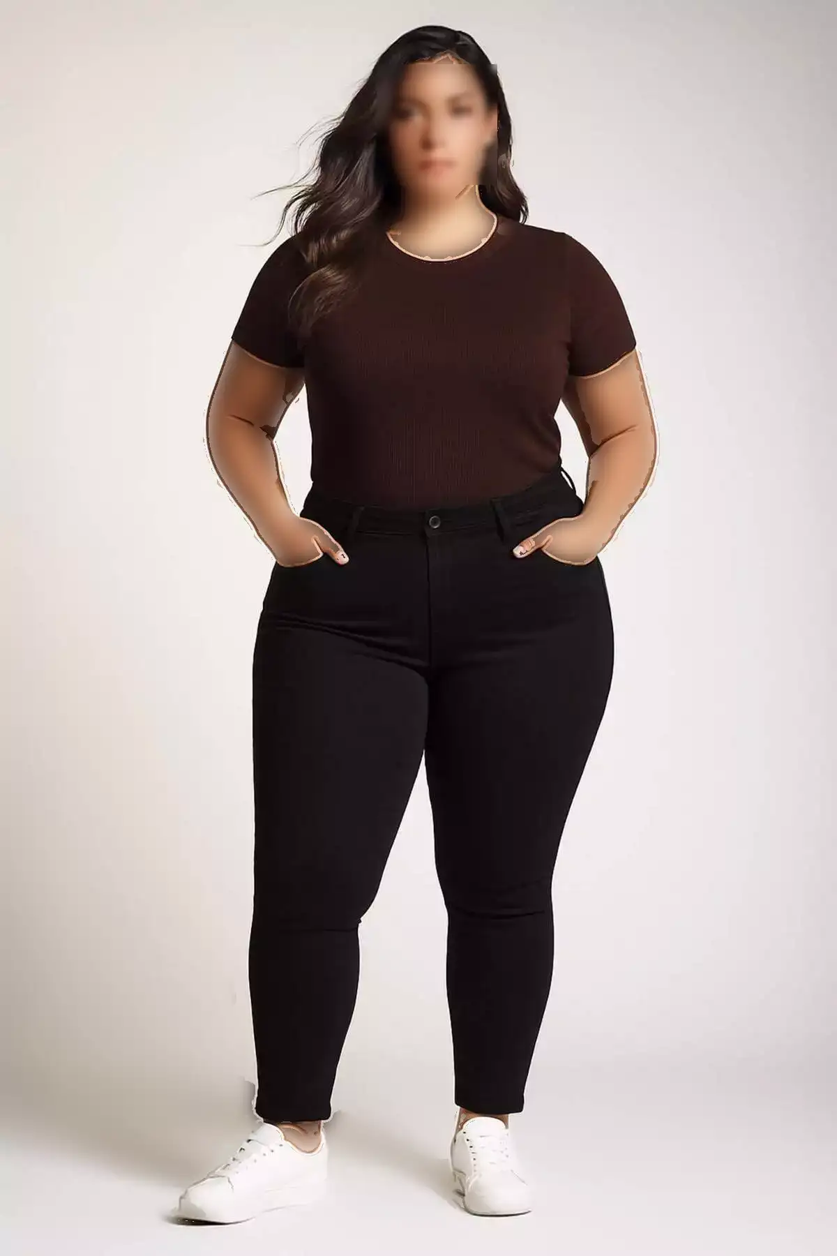 تیشرت کوتاه آستیندار ساده با یقه گرد و برش باریک کد C0097AX25SP برند Defacto - 890880438