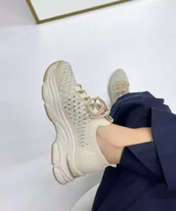 کتانی زنانه بافته شده به رنگ کرم GD4444 برند inizio - 898088268