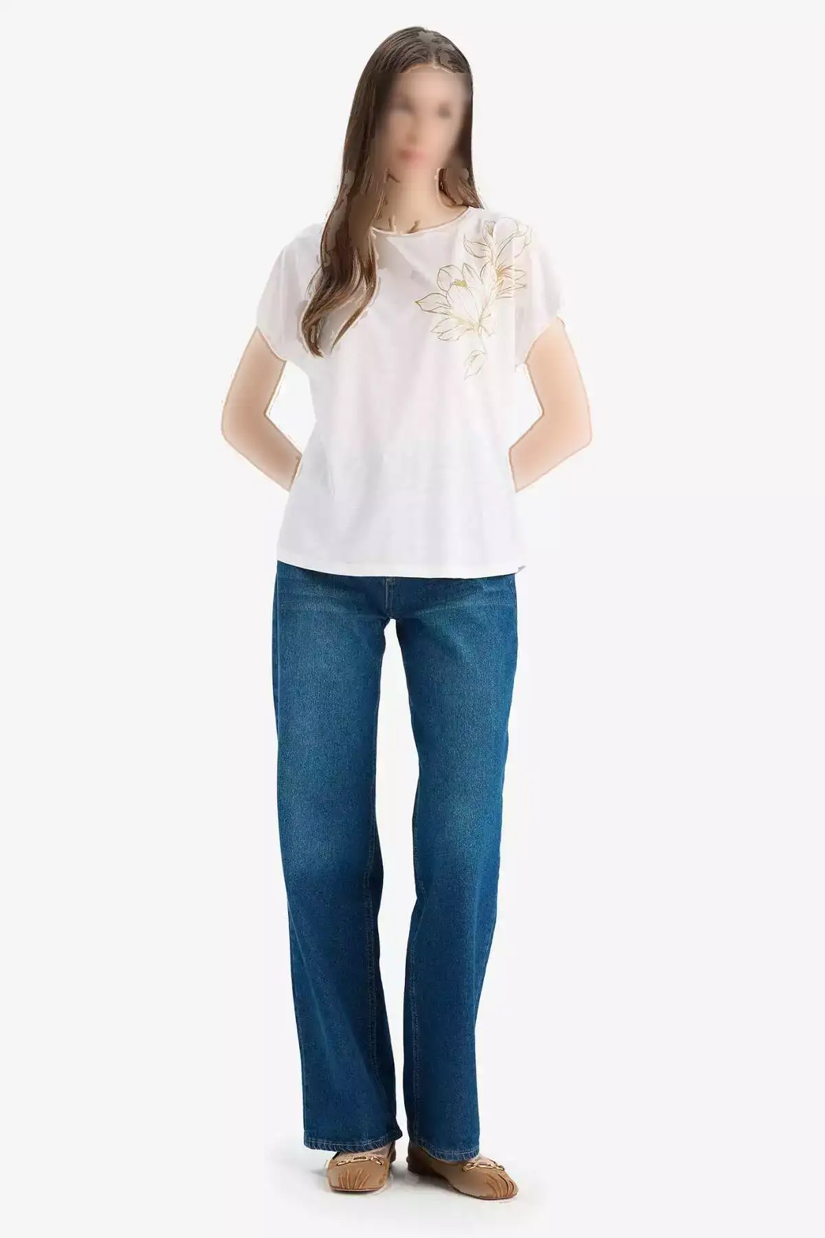 تیشرت کوتاه آستین با یقه گرد و چاپی مدل E9892AX25SM برند Defacto - 929415551