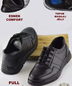 کفش مردانه تاب 502 با کفی ارتوپدیک و ماساژ، تهیه شده از چرم طبیعی و مناسب برای فصل زمستان، با بند. برند ISPARTALILAR - 751299601