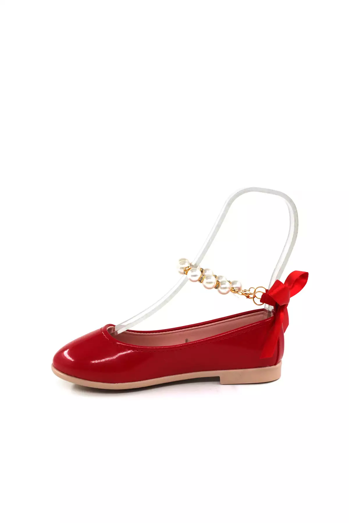 بابت روزانه دخترانه با جزئیات پاپیون و کفی ارتوپدی با طراحی مرواریدی برند Pabuçland - 822494847