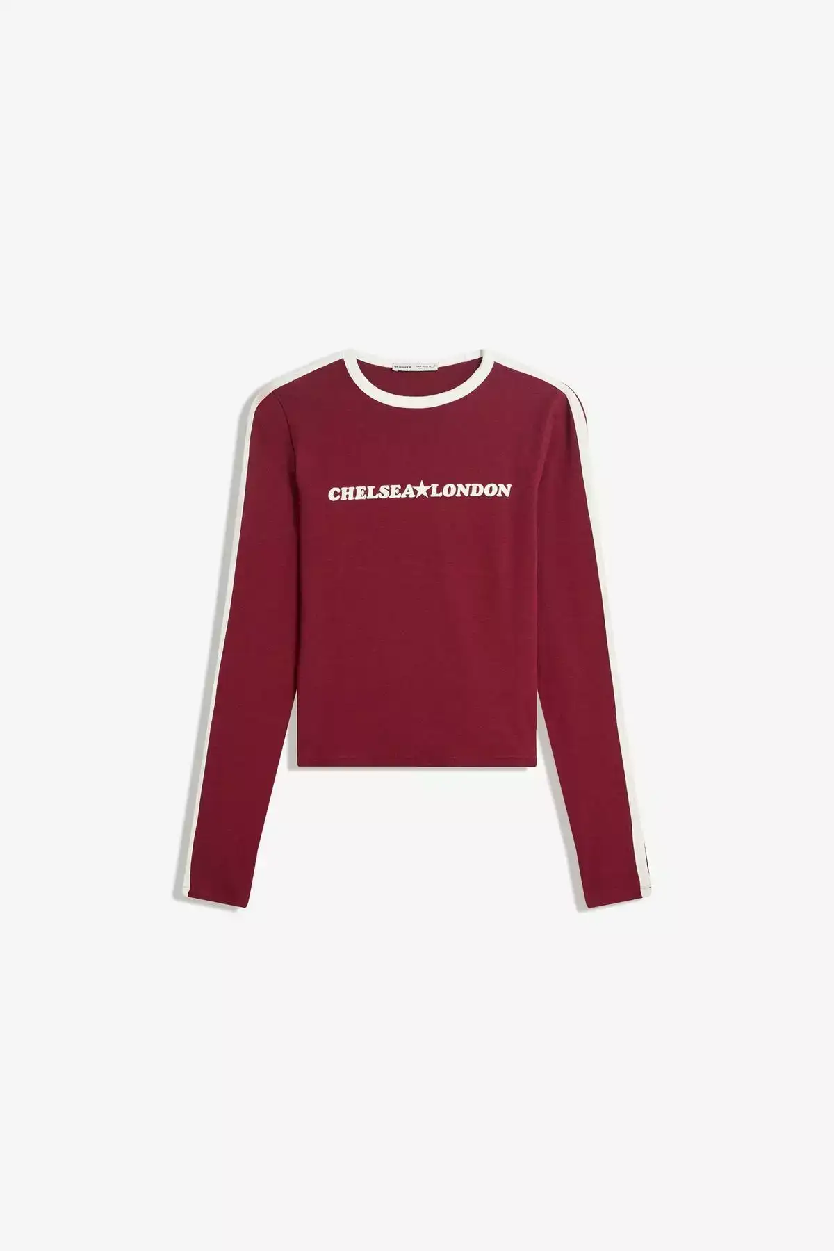 تیشرت آستین بلند چاپی برند Bershka - 982074855