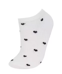 جوراب پاتیک نخی سه‌تایی با طرح قلب برای زنان E2134AXNS برند Defacto - 899284329