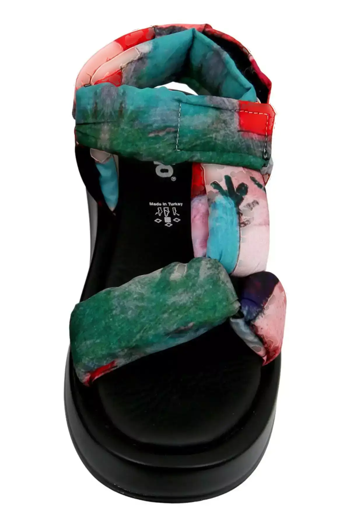 سندل زنانه وگان با کفی ضخیم و طرح چندرنگ - طراحی علف و دریا برند Dogo - 738417082