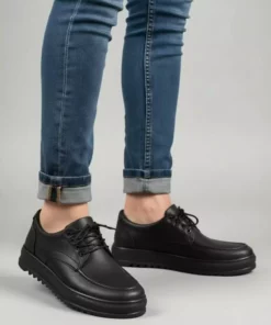 کفش روزمره ورزشی کلاسی مردانه JY-T12x با بند - سیاه برند Zapatos - 1042374849