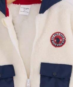 کاپشن نوزاد مردانه ول‌سافت، کاپشن زیپی، کاپشن کلاهدار، پارچه فوق‌العاده نرم برند U.S. Polo Assn. - 1049183497