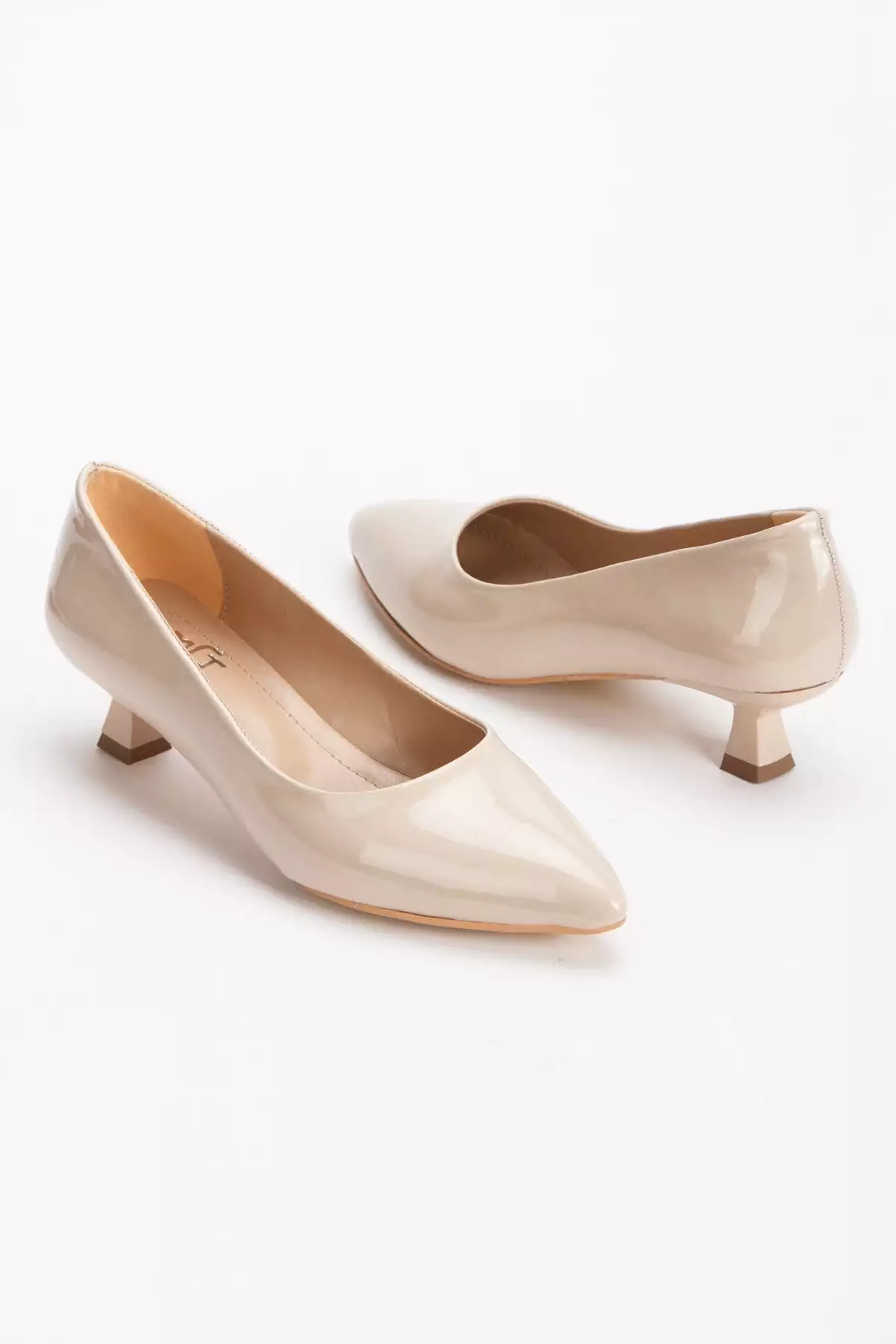 ست پاشنهبلند زنانه و کیف چرم قهوهای روشن برند GULT - 901575710