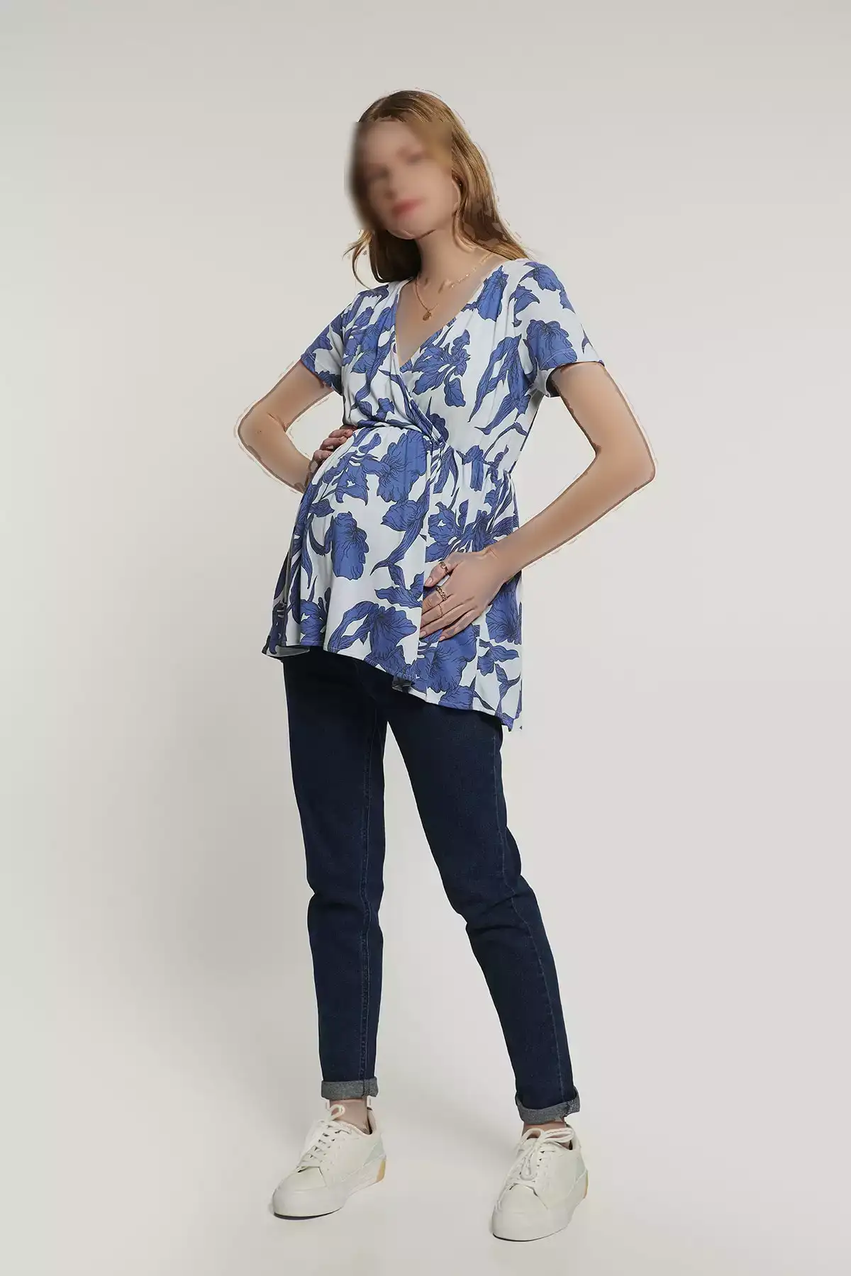 بلوز بارداری مئو آبی کلارا برند Lyn Mama - 694979426