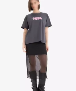 تی‌شرت کوتاه‌كم Sleeves طراحی شده با تصویر بزرگ لوونی تونز مدل E9847AX25AU برند Defacto - 969224164