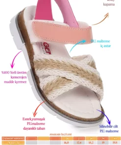 سندل اورتopedیک دخترانه مدل 2843-47 برند Kiko Kids - 93430950