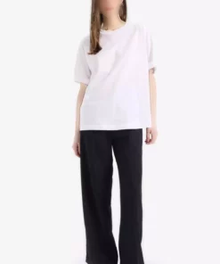 تی‌شرت ساده کوتاه آستین با یقه دوچرخه‌ای و برش گشاد در سایز بزرگ به رنگ سفید مدل C0099AX24SM برند Defacto - 806141620