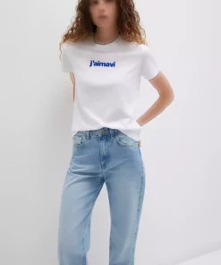 تی‌شرت سفید چاپ‌دار با برش معمولی 1612242-620 برند Mavi - 799405401