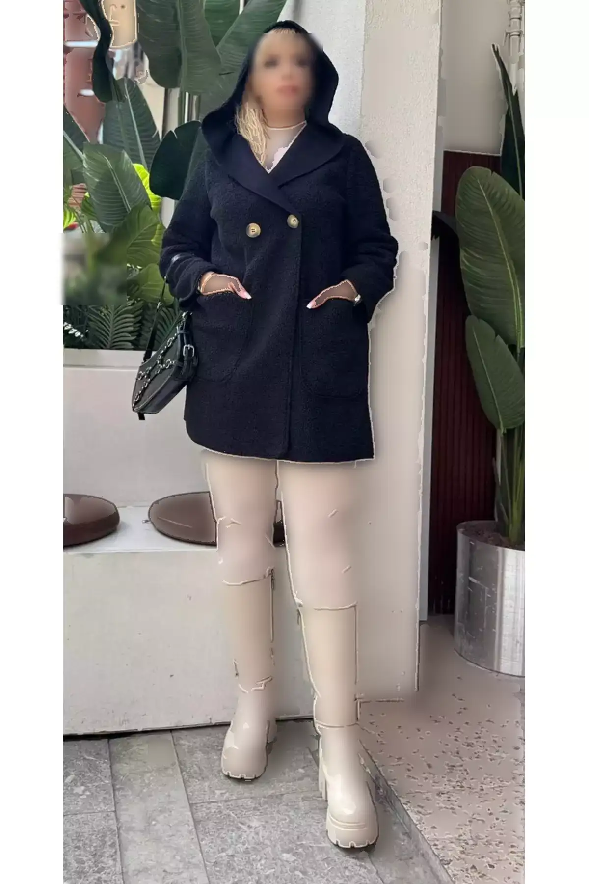 کژوئی زنانه بزرگ سایز با کلاه و جزئیات دکمهای و جیبدار 25052 برند Butik Nilyam - 1020455290