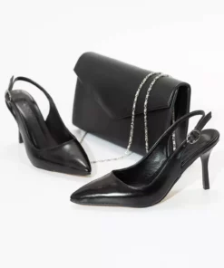 ست کیف و کفش پاشنه بلند باریک زنانه مات سیاه برند GULT - 269498085