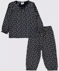 ست لباس با طرح قلب و برگ برای کودکان 6 تا 18 ماه - آبی تیره 12 تا 18 ماه برند Civil Baby - 879804986