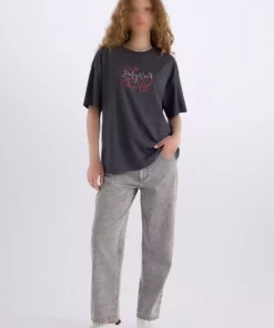 تی‌شirt کوتاه آستین، گشاد و سایز بزرگ با یقه گرد و طرح چاپی در قسمت پشت از برند Smileyworld مدل D9139ax25sm برند Defacto - 894314905