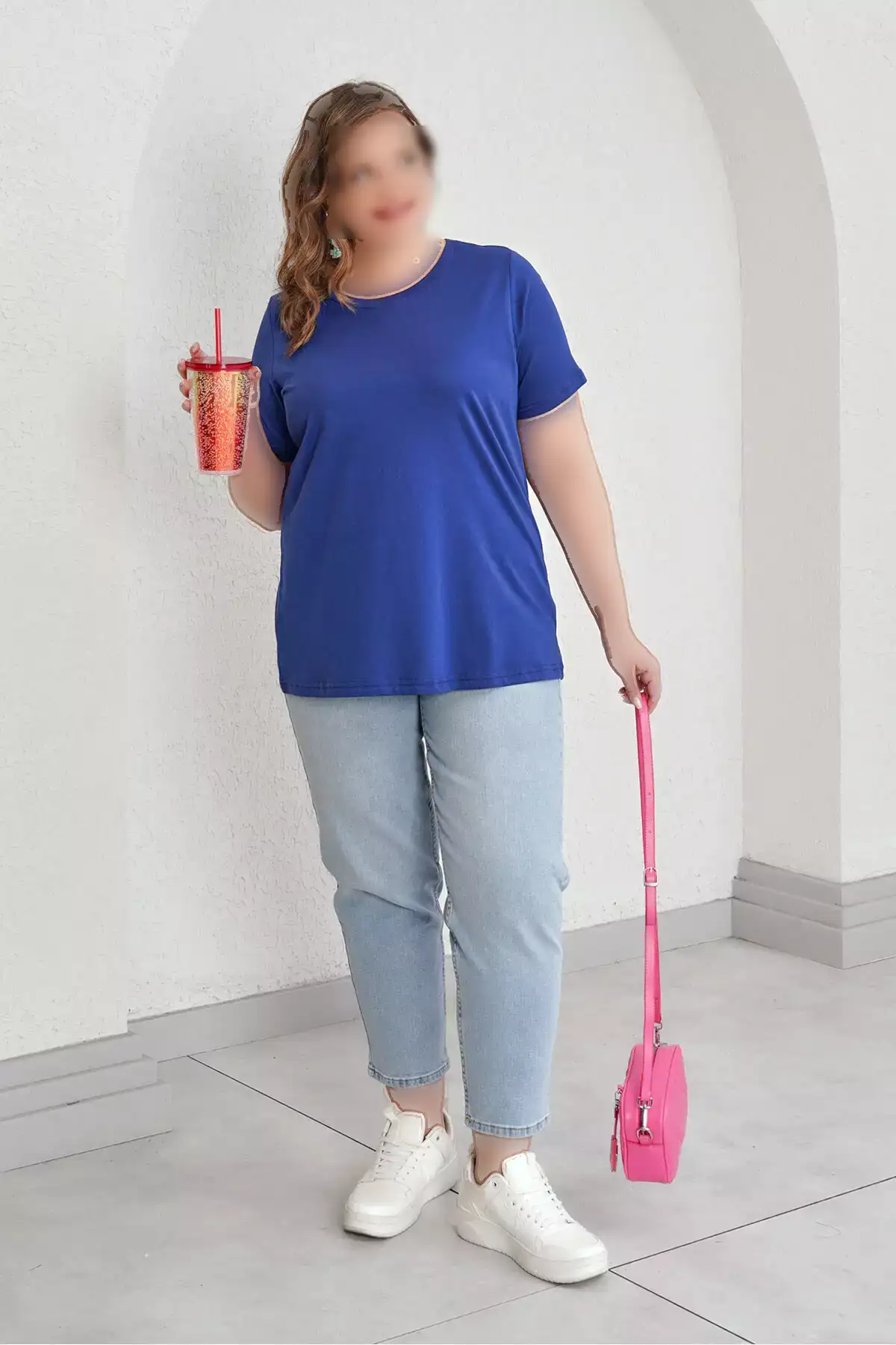 تیشرت با طرح گیلاس و کتان برند Büyük Moda - 928103427