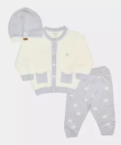 ست ۳ تکه بلوز و شلوار با بافت ستاره‌دار برای نوزاد و کودک ۳۰۳۹۵۵ برند Pierre Cardin - 775827893