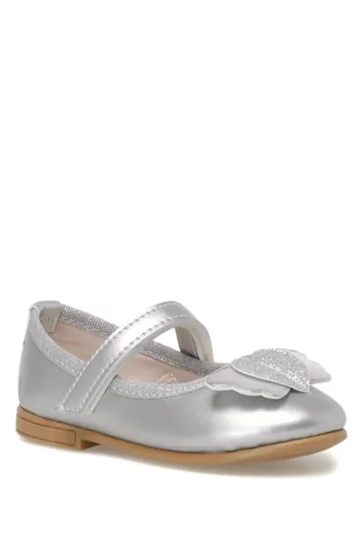 کفش بامزه دخترانه مدل گلیمی نقره‌ای 620151 برند Polaris - 696758377