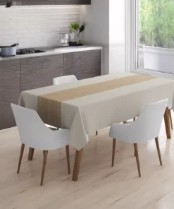 میز پوشی نوار دار بژ مناسب استفاده روزانه برند Viadela - 923135404