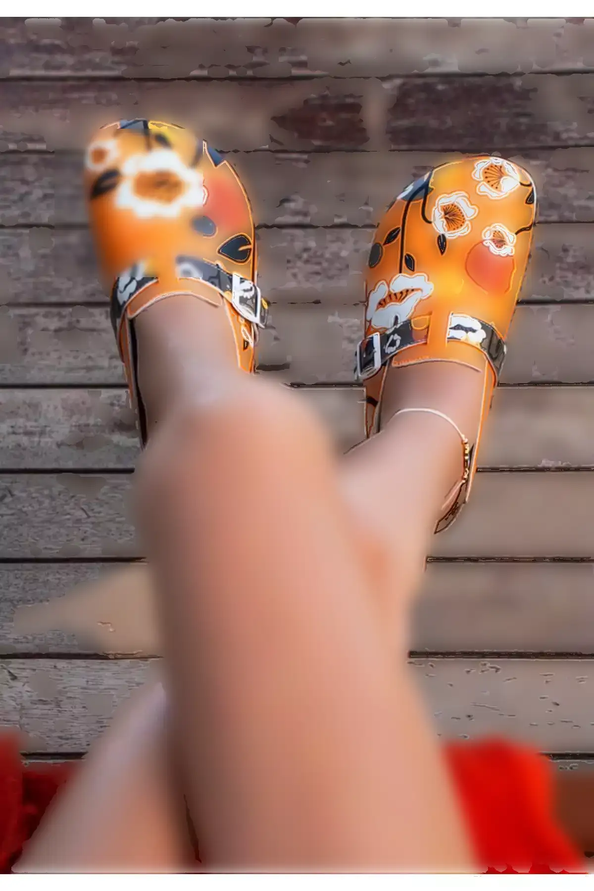 کفش راحتی زنانه از چرم مصنوعی نارنجی - طراحی رتروگراد برند Dogo - 816070810