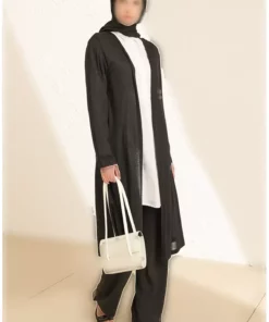 ساده اینچه کت بلند پایه 8755-01 مشکی برند sefamerve - 946283849