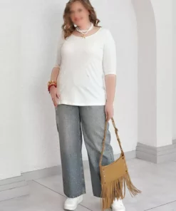 تی‌شرت پنجره پشتی با جزئیات و الیاف کشسان پنبه‌ای برند Büyük Moda - 900280211