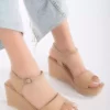 کفش زنانه با پاشنه فشرده به رنگ بژ برند LİLLA - 800170945