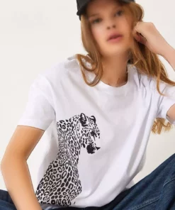 تی‌شirt پایه زنانه آستین کوتاه با طرح شیر 60602014 برند Bianco Lucci - 903981525