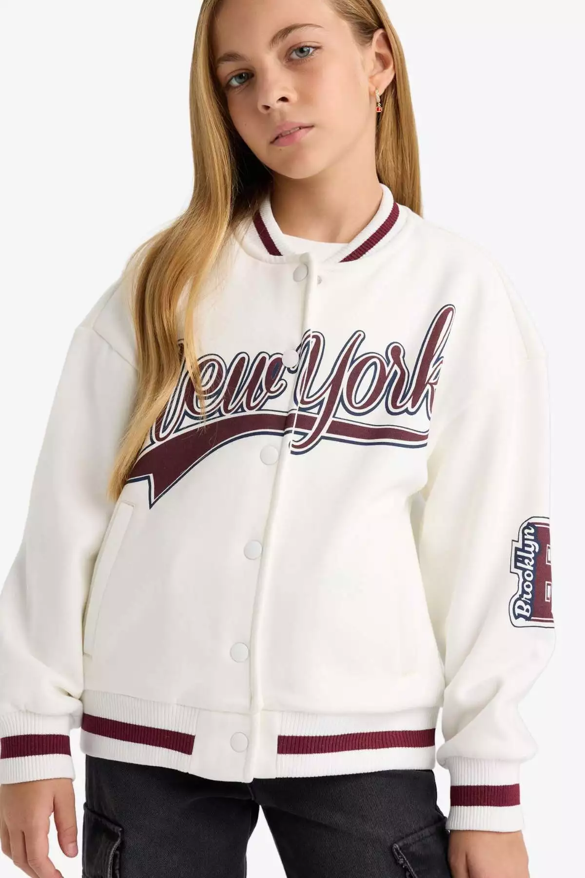 کاپشن بمبری یقه کالج با چاپ دخترانه مدل F2295A825AU برند Defacto - 969223927