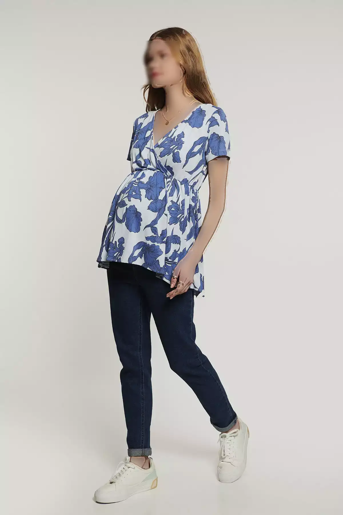 بلوز بارداری مئو آبی کلارا برند Lyn Mama - 694979426