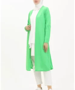 ژاکت نازک بلند 8615-02 سبز روشن برند sefamerve - 836310869