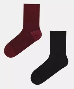 جوراب مچ دار راحت از الیاف مدال، به رنگ مشکی و بورگوندی برند Penti - 675419071