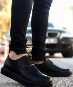 کفش مردانه مشکی مدل کلاسیک با بند برند BIG KING - 831236527