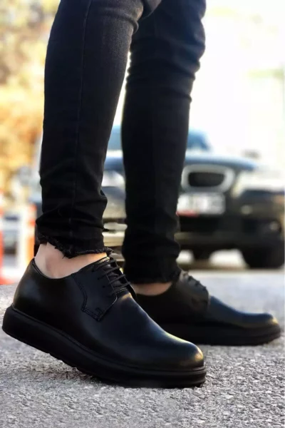 کفش مردانه مشکی مدل کلاسیک با بند برند BIG KING - 831236527