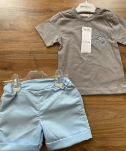 ست شورت و تیشرت با طرح خطی برای پسر بچه‌ها برند Pierre Cardin - 898230131