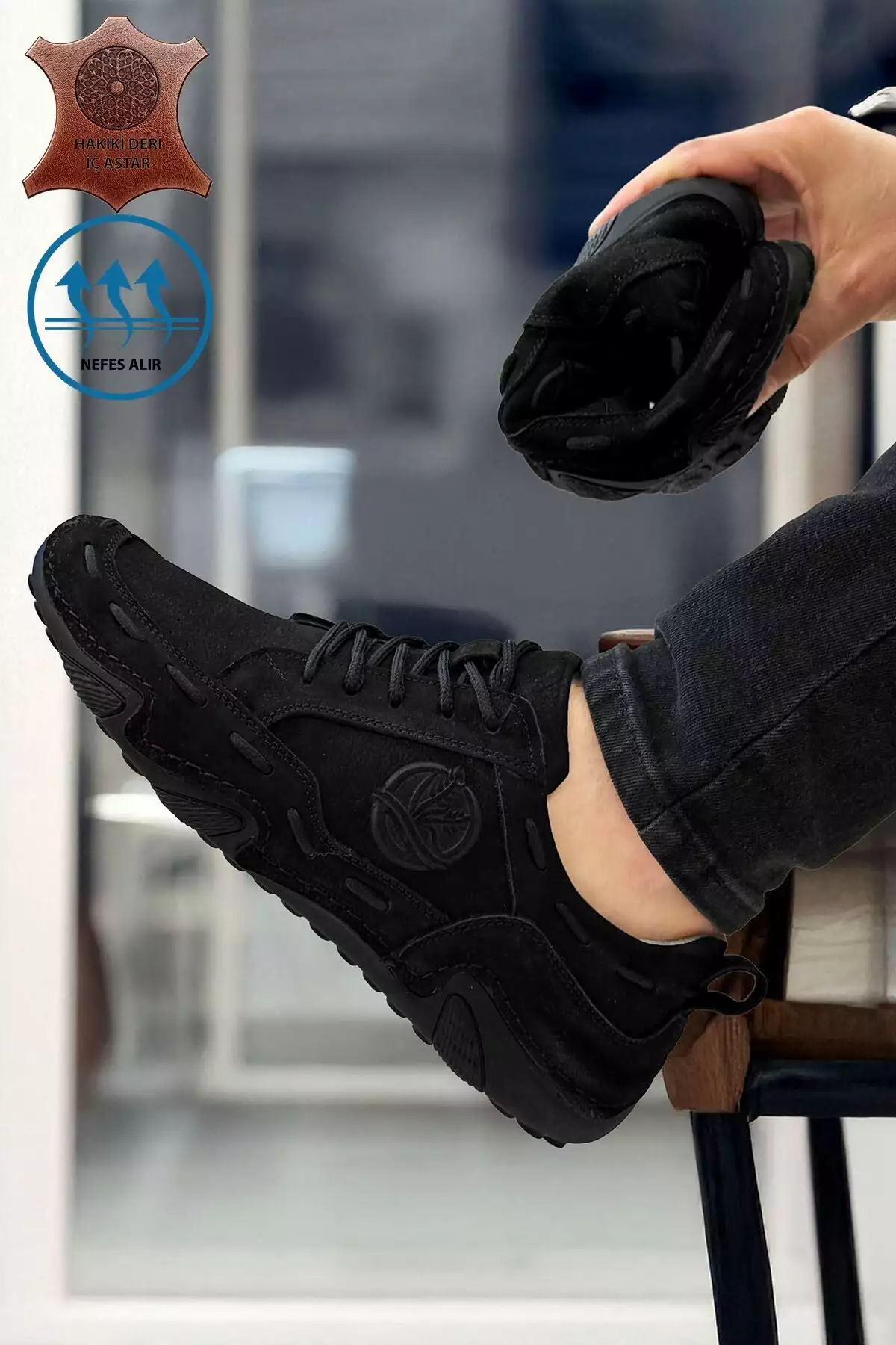 کفش مردانه چرم حقیقی نوبوک اسپایدر برند BIG KING - 982069487