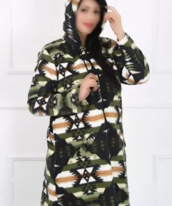 ژاکت بزرگ سایز زنانه رنگ خاکی از جنس پولار برند By Alba Collection - 774752668